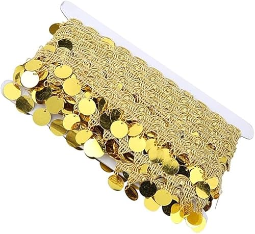 Sarini Ceinture de Danse du Ventre de 10 Yards, Garniture à Glands dorés pour vêtements, décorations de Robe, Accessoires de Danse - Nail Gallerys
