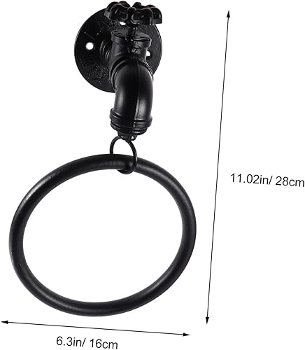 POPETPOP Anneau Porte-Serviettes Mural pour Robinet Décoration Rustique Porte-Serviettes Mural Rétro Porte-Serviettes De Cuisine Porte-Serviettes en Métal Noir - Nail Gallerys