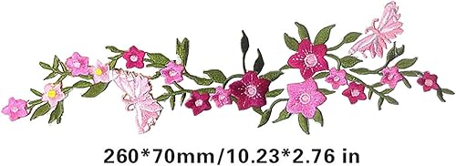 2 PCS Nouveau Papillons Fleur brodée patches, dentelle floral Tissu Applique à coudre Broderie, DIY Craft Patch Motif pour vêtements, Jeans, vestes, sacs - Nail Gallerys