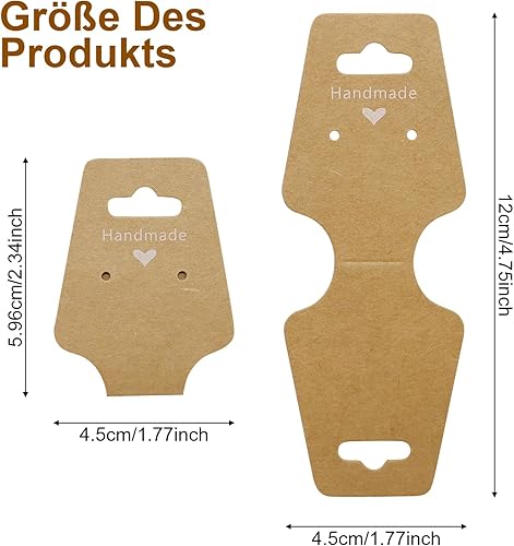 AMANDELIZABE Lot de 110 cartes de présentation pour boucles d'oreilles, colliers, bracelets, bijoux en papier kraft - Nail Gallerys