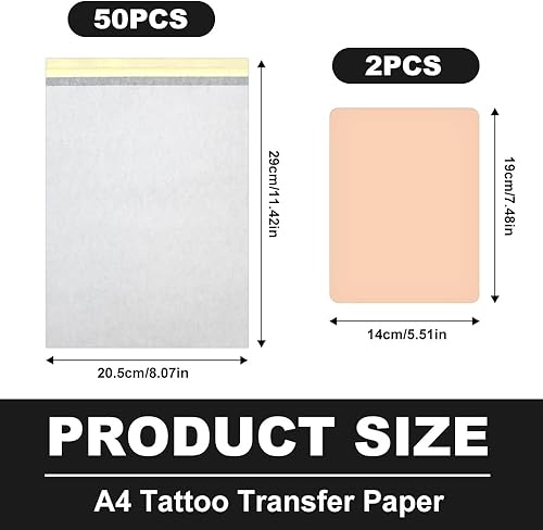 GZCZCC 50 PCS Papier de Transfert Tatouage 2 Simili Cuir Silicone Papier de Transfert Thermique Imprimable Papier de Transfert - Nail Gallerys
