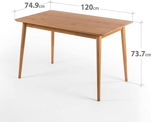 Zinus Jen Table à manger 120x75x74 cm - Table à manger en bois - Table de cuisine - Marron - Nail Gallerys
