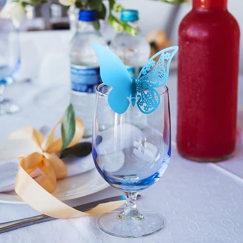 LICHENGTAI 50pcs Lieu De Mariage Cartes Forme De Papillon Creux Nom Lieu Cartes Personnalisées Table Nom Réception Décoration Invité De Mariage Cartes pour Verre De Vin Banquets Table Décoration - Nail Gallerys