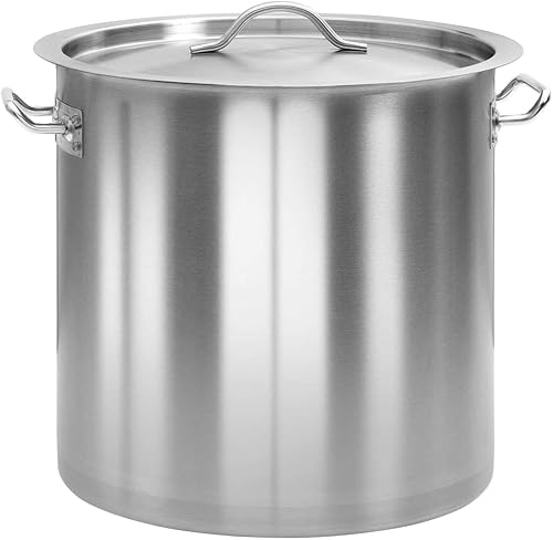 Marmite Traiteur avec Couvercle, Faitout à Induction Inox Marmite à Soupe Marmite 36 L 36x36 cm Acier inoxydable - Nail Gallerys