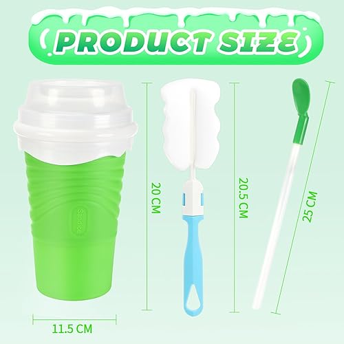Slushy Maker, Gobelet À Slush, Silicone Slushy Maker Cup, Gobelet À Neige Avec Cuillère À Paille Et Brosse pour Gobelet, pour Diy Cola Ou Jus（vert） - Nail Gallerys