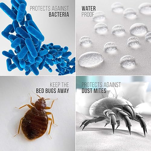 Housse de matelas intégrale avec fermeture éclair, imperméable, anti-allergique, anti-acariens, anti-bactérienne et anti-punaises (1,2 m). - Nail Gallerys