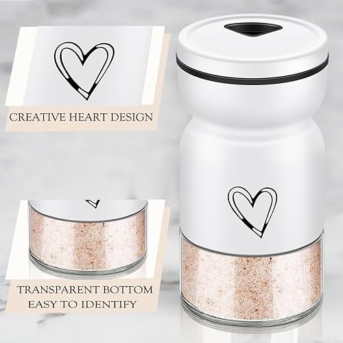 Ensemble salière et poivrière en acier inoxydable, jolie salière à fond transparent avec trous de versement réglables, rechargeable, parfaite pour les gadgets de cuisine, table de cuisine, camping, - Nail Gallerys