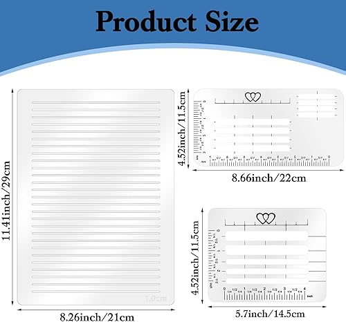Lot de 5 pochoirs à ligne droite pour journal intime, enveloppe, guide d'adresse, gabarits de pochoirs, ensemble de pochoirs à échelle d'espacement de ligne, pochoirs de dessin adaptés pour carte - Nail Gallerys