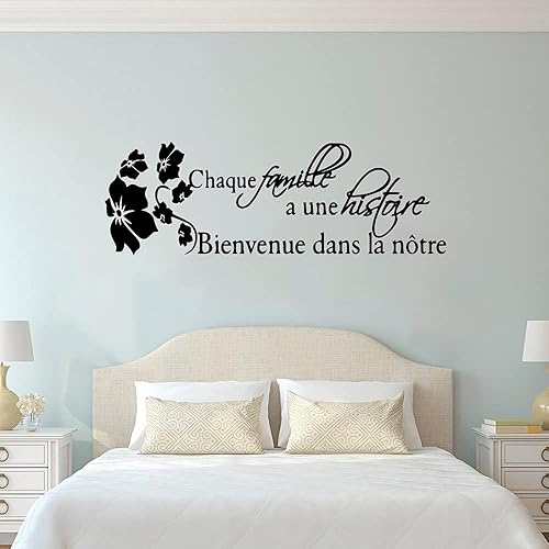 Autocollant Mural Sticker Mural Famille Francaise Motto Chaque Famille A Une Histoire Bienvenue Dans La Notre Pour Salon Chambre À Coucher - Nail Gallerys