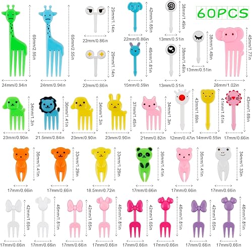 Lot de 60 mini à fruits fourchettes, accessoires bento,fourchettes à dessert, pics alimentaires pour enfants, petites fourchettes pour boîte à déjeuner, fête, thé après-noon, fête d'anniversaire - Nail Gallerys