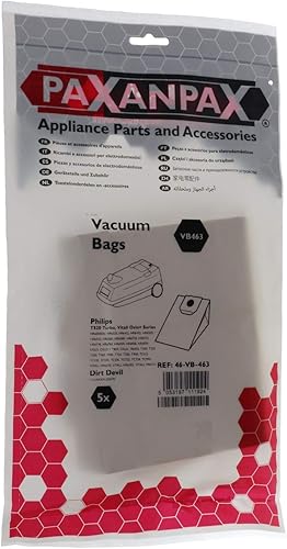 Paxanpax VB463 Lot de 5 Sacs en Papier compatibles Philips T520 Turbo, Vitall Oslo+ Series - Nail Gallerys
