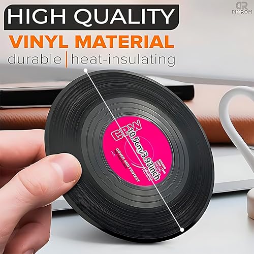 AUEFUDQ Lot de 6 sous-verres, disque en vinyle (LP), style rétro, antidérapants, pour la tasse, le café et les boissons - Nail Gallerys