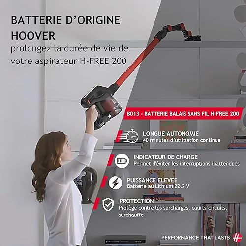 HOOVER B013 Batterie pour Aspirateurs Hoover - Compatible avec Les Aspirateurs Balais Electriques H-Free 200 - Batterie d'origine - Rechargeable - 22.2 V - Nail Gallerys