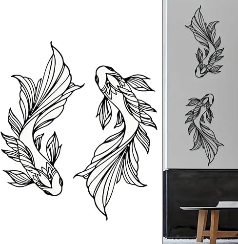 Décoration murale en forme de poisson koï en fer forgé pour l'esthétique de la maison - Nail Gallerys