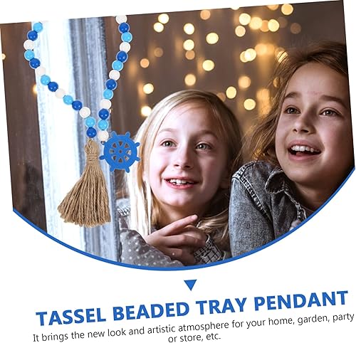 Mobestech Guirlande De Perles en Bois Décoration Pompons Pendentif en Corde pour La Maison - Nail Gallerys