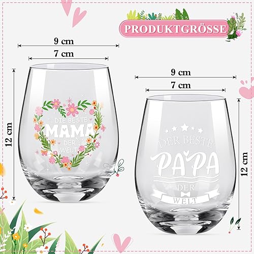 FHzytg Cadeaux pour maman papa lot de verres à vin pour parents (535 ml) meilleur cadeau pour la fête des pères, la fête des mères, un anniversaire, meilleure maman, papa du monde - Nail Gallerys
