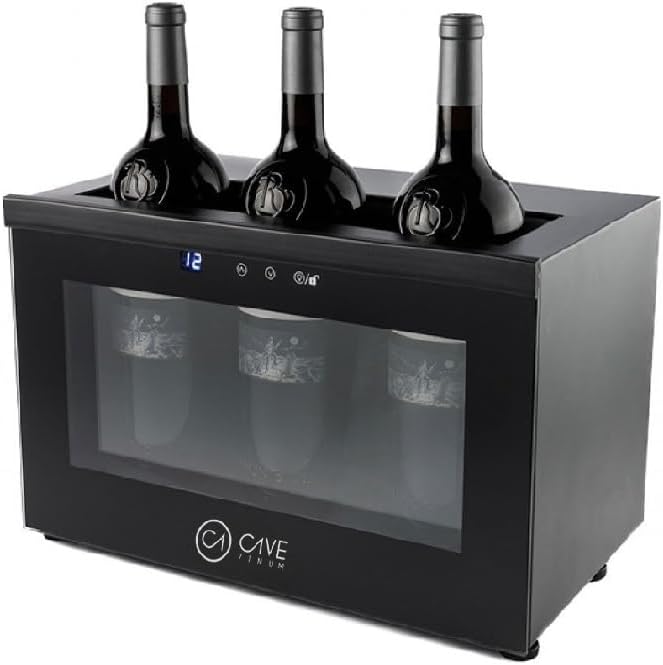 Cavevinum Présentoir de bar CV-7D pour vins rouges, acier inoxydable, noir 556x330x261 mm - Nail Gallerys