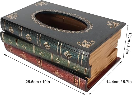 Kleenex - Housse de boîte rectangulaire en bois - Distributeur de mouchoirs - Décoration unique - Pour les amateurs de lecteurs de livres à la maison, au bureau, dans la voiture - Rouge - Nail Gallerys