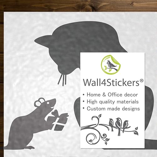 Wall4Stickers Fleur de Souris de Chat Cadeau de fête de Noël Vinyle Autocollant de Mur d'autocollant Décalque Mural Kitchen Pets - Nail Gallerys