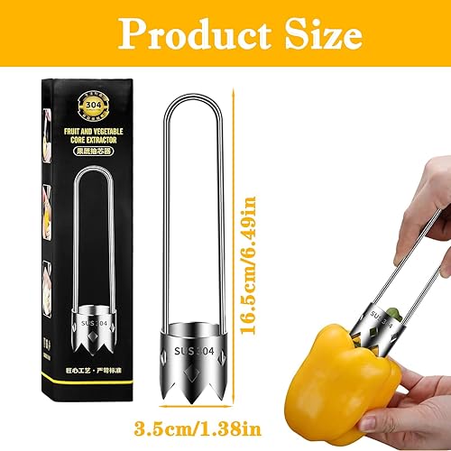 2 Pièces Coupe Noyaux de Pomme Vide Légumes en Acier Inoxydable Vide-Poivre Vide-Fruits Vide Fruits Multifonctionnel pour Enlever les Noyaux des Fruits et Légumes - Nail Gallerys