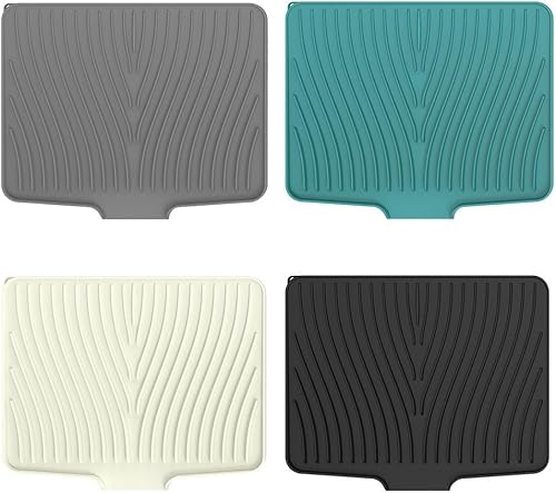 Allthingstore Grand tapis égouttoir en silicone antidérapant résistant à la chaleur pour évier de cuisine Noir 50 x 43 cm - Nail Gallerys