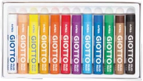 GIOTTO Olio Maxi - Etui 12 pastels à l'huile, Assortiment - Nail Gallerys