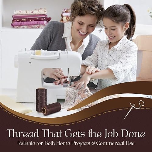 Flexzion Fil ciré en polyester 150D pour couture du cuir, reliure, couture, réparation, perlage et projets de bricolage (violet) - Nail Gallerys