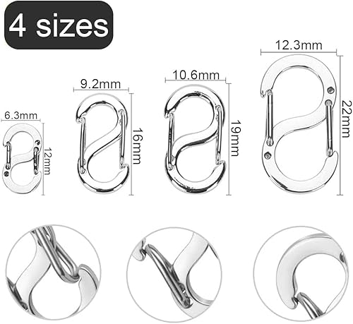 Lot de 12 fermoirs mousquetons à double ouverture, en acier inoxydable, pour collier et bracelet, fermoirs métalliques,Fermoir Mousqueton pour la Fabrication de Bijoux DIY,fermoir bracelet - Nail Gallerys