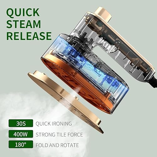 Défroisseur Vapeur, Mini Fer a Repasser Vapeur, 2 en 1 Portable Fer à Vapeur de Voyage, 180° Degrés Pliable Fer à Vapeur, Rapide 30S, Vapeur Fer à Main avec humide et sec pour la Maison et Les Voyages - Nail Gallerys