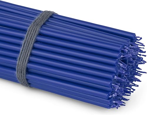 NKlaus - 100x bougies bleues sans suie, sans gouttes, fines L 16cm cire de paraffine premium 36112 - Nail Gallerys