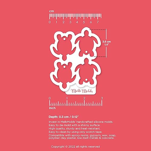 MelbMolds - Moule en silicone pour résine époxy 'Tortue de mer' - Créez des boucles d'oreilles, porte-clés, tags et bijoux DIY sur le thème de la mer pour les amoureux de l'océan. - Nail Gallerys