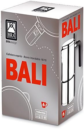 BRA Bali - Cafetière italienne, acier inoxydable, 18/10, 6 tasses, Argenté - Nail Gallerys