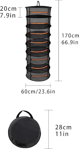 8 Étages Herbes Séchoir, Filet de Séchage Suspendu, Filet de Sechage,Filet de Séchage en Maille Pliable, Suspendu, avec Fermeture éclair, adapté aux Herbes, Fruits, Fleurs et légumes, etc. - Nail Gallerys