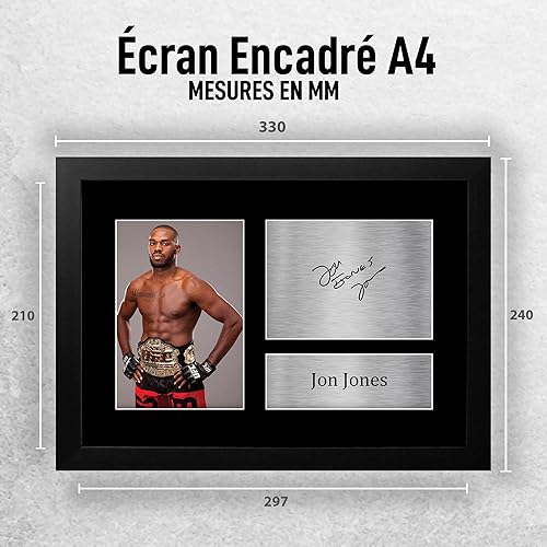 HWC Trading FR A4 Jon Jones Cadeaux Photo autographe signée imprimée pour les fans de MMA UFC - A4 Encadré - Nail Gallerys