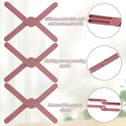 imposyu Dessous de Plat en Silicone 6 Pièces Dessous de Plat Pliable en Silicone sous Plat de Table Pliable Coussin d'Isolation Thermique en Silicone Dessous de Plat Antidérapant - Nail Gallerys