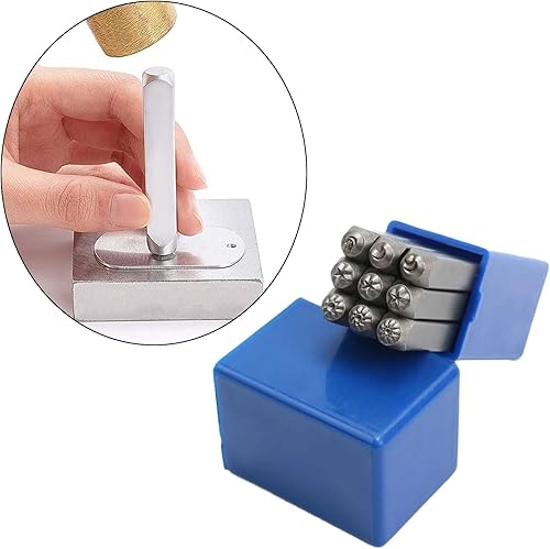 Itkcozcg Lot de 9 outils d'estampage en métal de 3 mm, en acier, motif soleil et étoile pour la fabrication de bijoux - Nail Gallerys