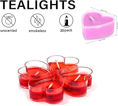 20 Pièces Bougies Love Shape Bougies D’intérieur Décoratives pour Mood Dîners Parities Maison Décoration Mariage Artisanat Saint Valentin, Multicolores - Nail Gallerys