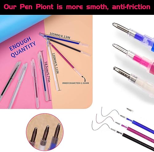 Stylos de Marquage en Tissu Effaçables à la Chaleur 4 Couleurs, Marqueurs de Textile en Tissu Stylo à Disparition Automatique à Friction Effaçable à l'air pour Vêtements/Couture/Courtepointe/Couture - Nail Gallerys