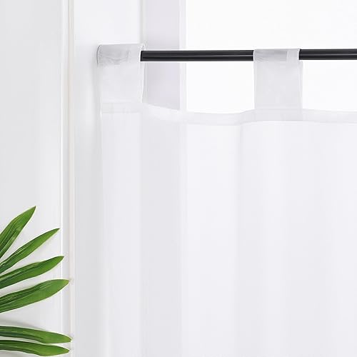 Yujiao Mao Rideau de Cuisine Transparent uni 1 pièce Brise-bise Court pour intérieur Gris HxL 45x90cm - Nail Gallerys