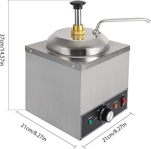 Chauffe-Sauce Distributeur Sauce électrique en Acier Inoxydable Avec Pompe Capacité (2,1 litres) Convient pour Chocolat,Crème,Fromage,Sauce Soja,Plage de Contrôle 86-230 ℉ - Nail Gallerys