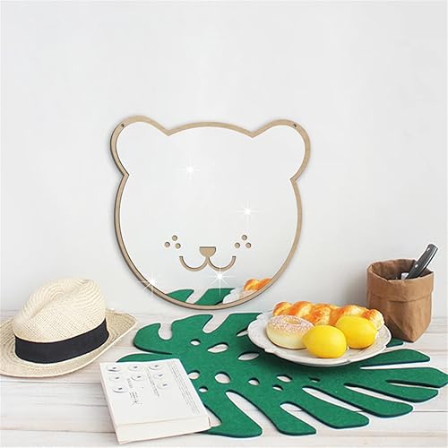 Sarah Duke Miroir mural 3D en acrylique pour chambre d'enfant, motif chat avec bois, décoration murale pour chambre d'enfant, salle de bain - Nail Gallerys