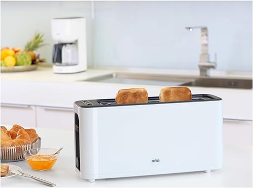 Braun HT3100WH Grille-Pain 1 Fente avec 7 Niveaux de brunissage Blanc, 1000 - Nail Gallerys