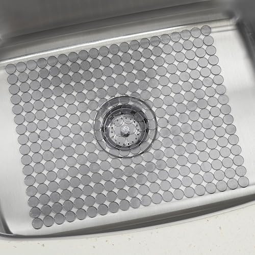 iDesign Orbz protection évier - tapis évier en plastique - egouttoir a vaisselle à découper - graphite - Nail Gallerys