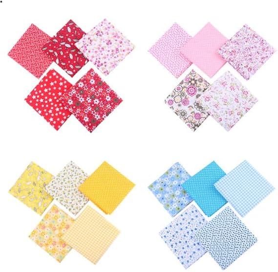 Lot de 5 tissus en coton 50 x 50 cm pour patchwork DIY - Tissu en coton - Pour couture faite à la main - Pour vêtements de bricolage, taies d'oreiller, linge de lit, rideaux, nappes - Bleu foncé - Nail Gallerys