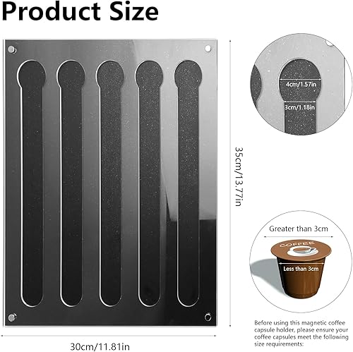 KXVXXV Porte-capsules magnétique mural pour 40 capsules Nespresso Original Rangement pour capsules Nespresso Original Distributeur de capsules Nespresso Original - Nail Gallerys