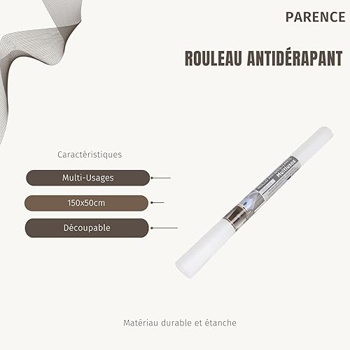 PARENCE.- Rouleau Antidérapant Découpable de Protection - Revêtement Etagère, Tiroir, Placard - Tapis Etanche, Multi-Usages - 150x50cm - Nail Gallerys