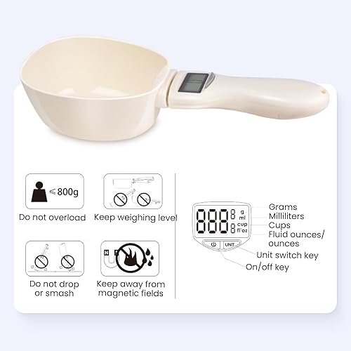Cuillère Doseuse Numérique, CuillèRe Doseuse électronique Avec écran Lcd – 800 G/0,1 G, Balance De Mesure Alimentaire De Haute Précision, Café, épices, Nourriture Pour Chien Et Chat (1PCS) - Nail Gallerys