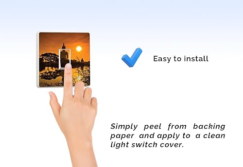 Autocollant pour interrupteur de lumière Budda au lever du soleil zen de la paix (14066752) - Nail Gallerys