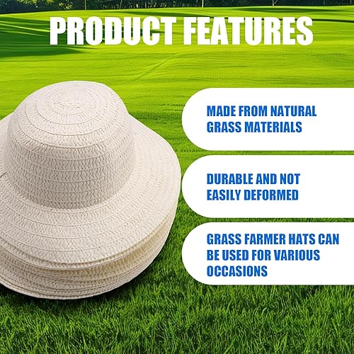 Lumlflc Lot de 20 chapeaux de paille pour homme, femme, enfant, cow-boy, décoration d'anniversaire, Blanc laiteux, Taille unique - Nail Gallerys