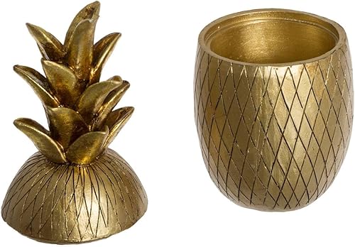 Atmosphera - Boîte Ananas Living - doré - D9-5 cm - Nail Gallerys